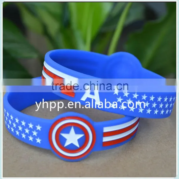 Custom Design Captain America Silicone Wristband Bracelet for Fans photo-2