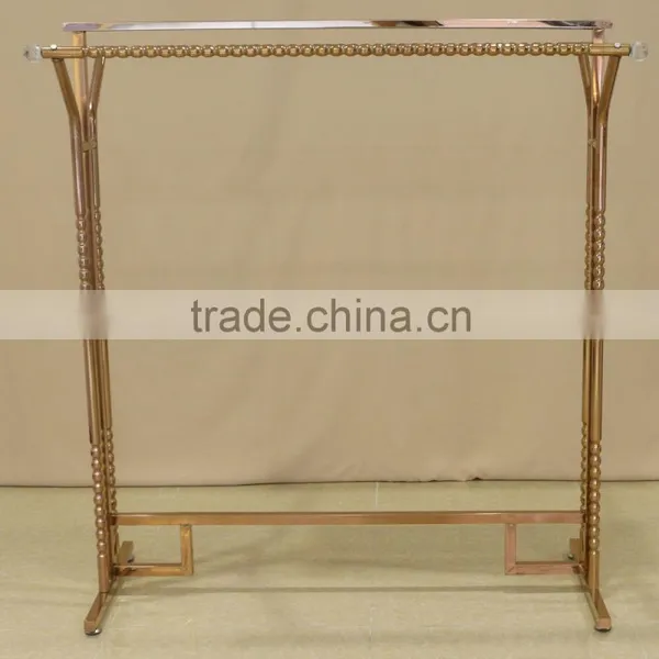 QD- F178 Wholesale Luxury Rose Gold Metal Clothes Display Rack photo-2