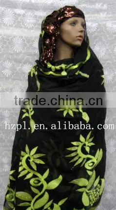 African Muslim Scarf for Women/embroidered Silk Scarf/shawl Scarf (TJ0078)
