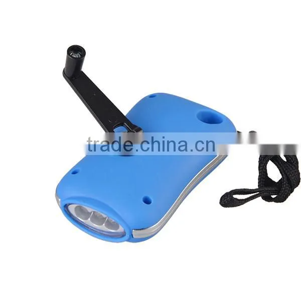 Outdoor Camping 3 LED Recharging Hand Crank Mini Dynamo Flashlight photo-2
