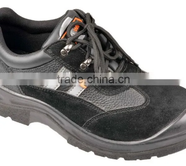 Anti-Puncture PU Injection Split Embossed Leather Toe Cap Safety Shoes photo-3