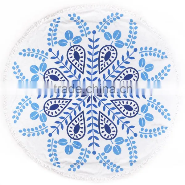 Australia Popular 100% Cotton Printed Round Beach Towel With Tassels