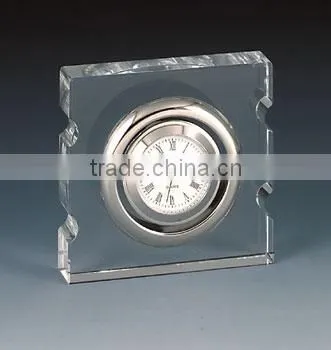 Wholesale Fashion K9 Crystal Glass Pyramid Desk Table Clock photo-4