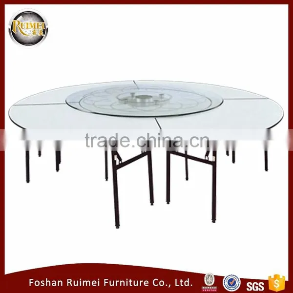 Wholesale New Design Wedding Wood Furniture Wooden Folding Round Banquet Dining Table photo-2