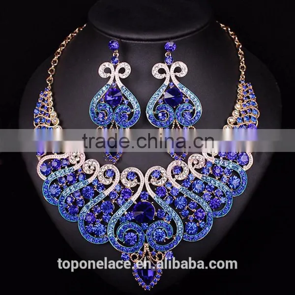 Fashion Jewelry Crystal Bead African Handmade Crystal Rhinestone Jewelry Set 18k Gold Jewelry photo-3