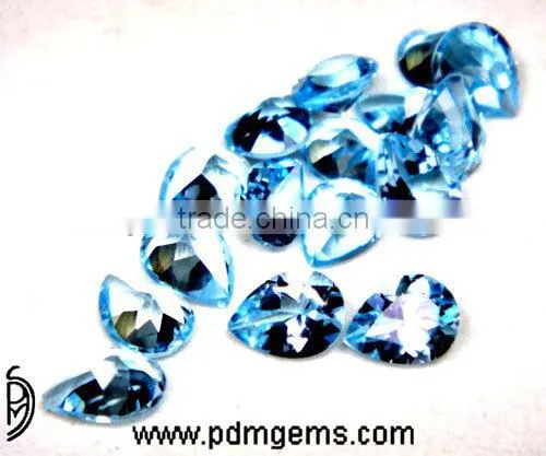 Sky Blue Topaz Semi Precious Gemstone Pear Cut Faceted Lot For Set From Jaipur photo-2