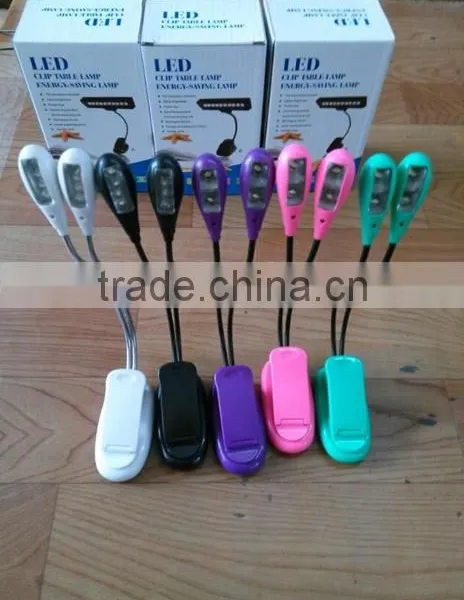 Flexible LED Booklight With Clip For EBook Computer Reading Light With 4 LED Bulb photo-6