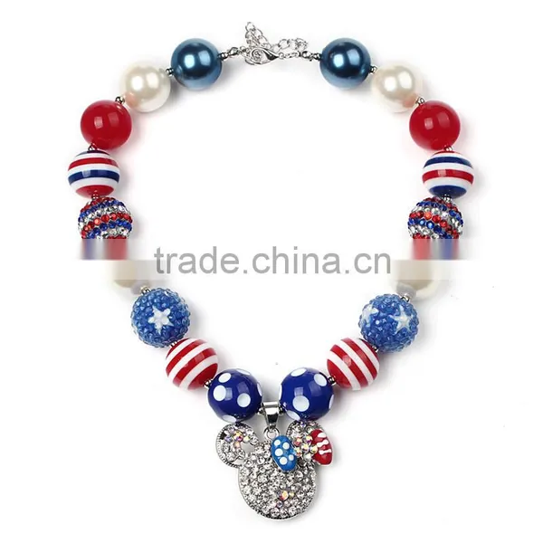 Latest Fashion Design Best Quality Fast Delivery Red and Blue Pearl Necklace and Hairband Baby Girls Necklace Baby Bead Necklace photo-5