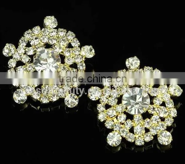 Crystal Golden Shank Snow Shape Fashional Rhinestone Button RNK184J photo-2