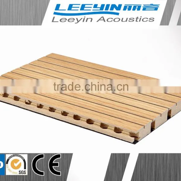 High Quality Mdf Wood Grooved Acoustic Material for Auditorium photo-2