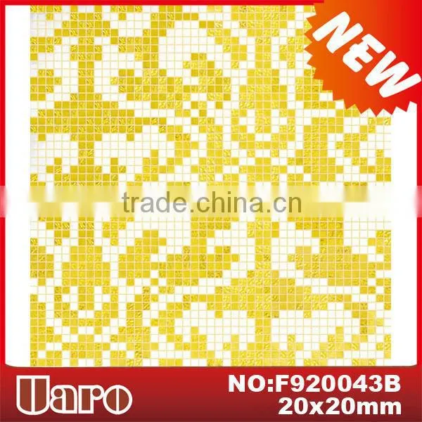 Elegant Golden Decor Glass Mosaic Beautiful Pattern Tile