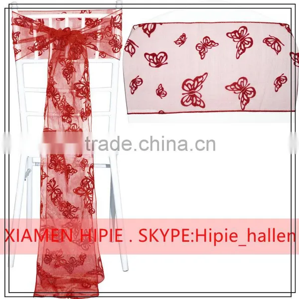 Rose Chair Sashes Floral Organza Table Runners Wedding Sash Venue Decorations photo-2