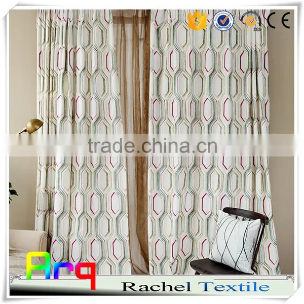 New Modern Geometry Design Curtain Fabric- Jacquard With Printing- South America Style photo-4
