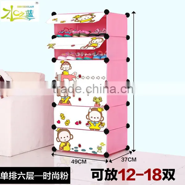 Home Furniture Baby Room Assemble Cartoon Large Shoe Storage photo-6