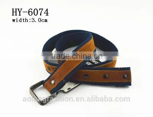 Webbing Belt With Pu Strap