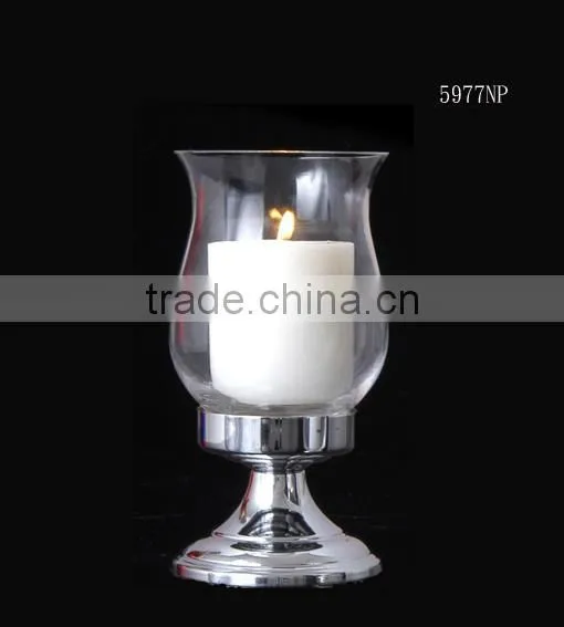 Nickel Plated Votive Candle Holder With Siver Color and Clear Glass