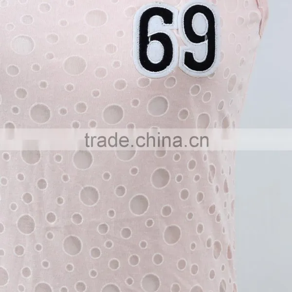 F5S15149 Fashion Plain Lace Dotted Tank Top for Women photo-6