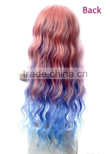 New Design Fashion Red Blond Brown Box Braid Wig Synthetic Sew in Hair Wig photo-3