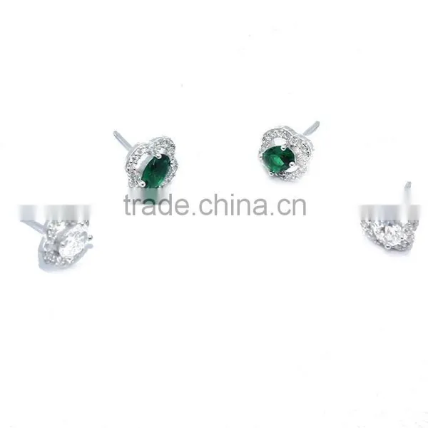 Wholesale Silver Jewellery 925 Silver Diamond Stud Earrings photo-3