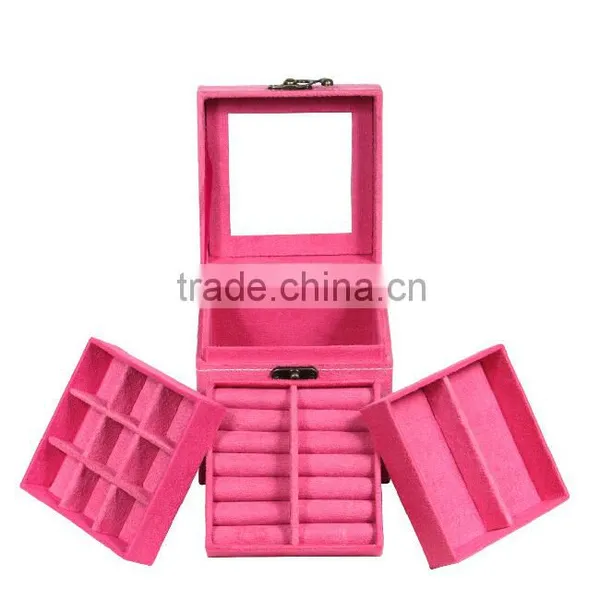 Christmas Gift 3 Sheets Inside Lint Jewelry Box for Girls photo-3