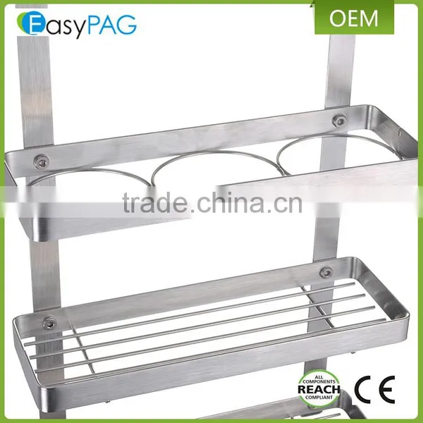 ESYLIFE Stainless Steel Hanging Kitchen Spice Rack, Silver (3 Tier) photo-5