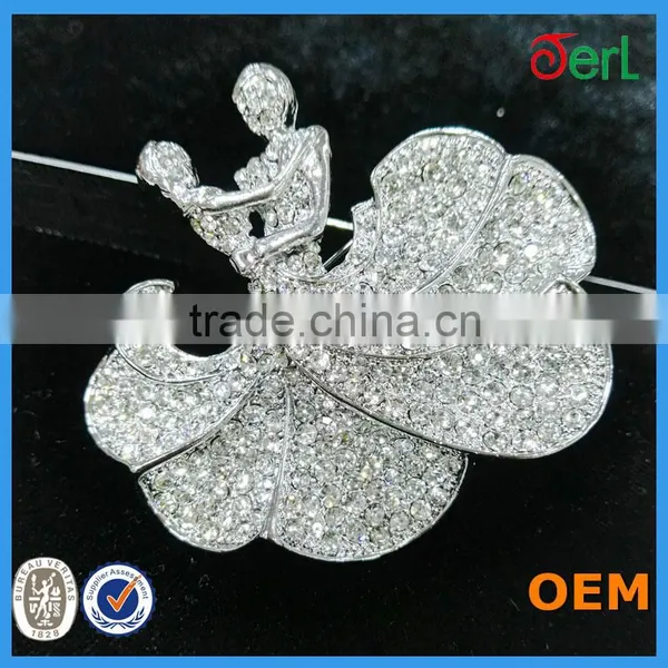 Fashion Clear Rhinestone Lover Brooch For Wedding Invitation photo-3