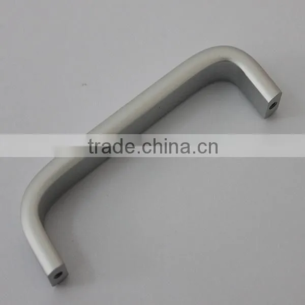 Bent Matte Silver Aluminum Alloy Bathroom Door Handle V photo-4