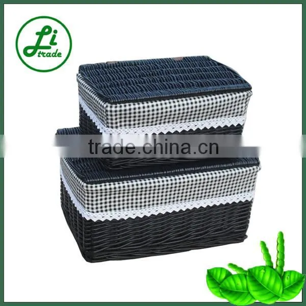 Cheap Classic Black Wicker Storage Basket