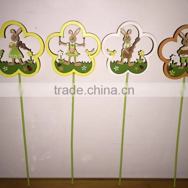 Promotion Design Good Quality Popular Easter Decoration Wooden Ladybug Picks Beetle Stick Decoration photo-2