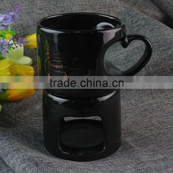 Wholesale White Ceramic Candle Holder, Cheap Glazed Ceramic Mug With Holder in Stock photo-3