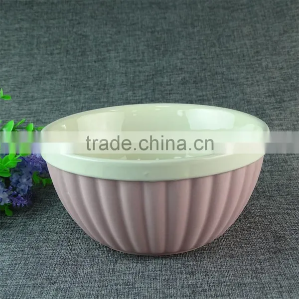Bulk Stock Cheap Pink&Blue Deep Ceramic Baking Pan Bakeware Wholesale photo-2