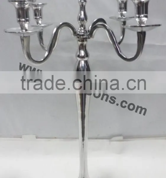 Silver Finish Aluminum 3 Arm Candelabra photo-5