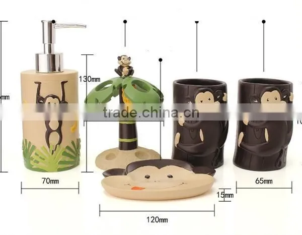 Yellow Duck 5pcs Ceramic Accessories Bathroom Sets for Hotel photo-2