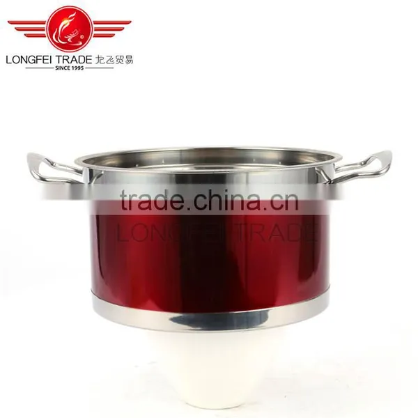 OEM Colorized Stainless Steel Pot/ Soup Pot Kitchen Cookware With Glass Lid photo-3