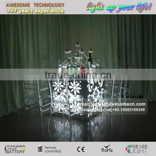 LED Light Up Wedding Table Lighted Glass Wedding Hall Table Wedding Lighting Table photo-2