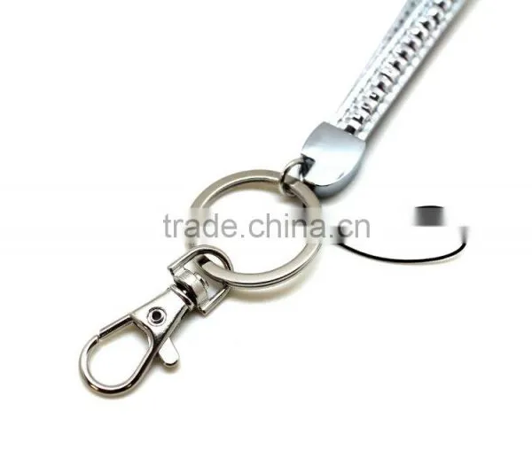 High Quality Promotion Gift PU Leather Key Chain With Crystal Gem, Swivel Snap Hooks, Key Ring Accembly, Acrylic Gem Key Chain photo-4