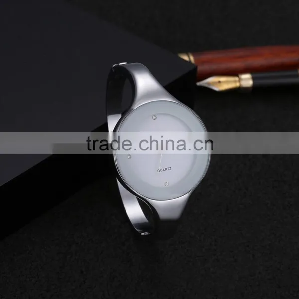 High Quality Free Sample Narrow Strap Fashion Unisex Wristwatch Display Watch photo-3