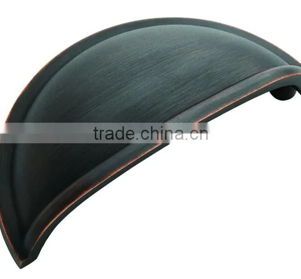 Satin Zinc Alloy Cabinet Drawer Pull Handle Shell Style Handle Cup Handle photo-6