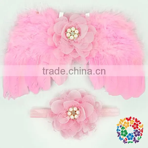 Fancy Solid Pure White Color Baby Girls Feather Angel Wings Wholesale Kids Angel Wings For Sale Party Feather Wing Decoration photo-3