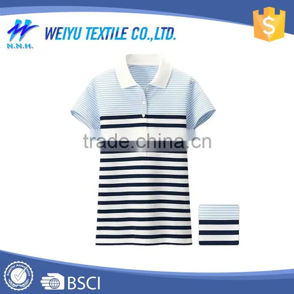 Wholesale Striped Women Polo T-shirt photo-2