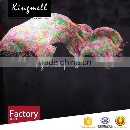 Custom Floral Digital Printed Cashmere Scarf for Ladies in Spring photo-3
