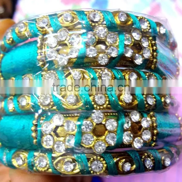 STOCK CLEARANCE Fashion Turquoise Silk Thread Bangles,Bridal Wholesale Bangles Bracelet,Fashion Bangle Sets photo-2