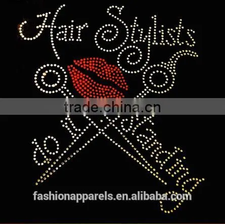 Uniflying Latest Fashion Comb Scissors Dryer Hairdresser Iron on Rhinestone Sheets photo-4