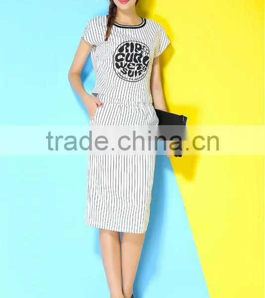 Stripe Fitted Ladies Suit Design Dress Women Wear photo-2