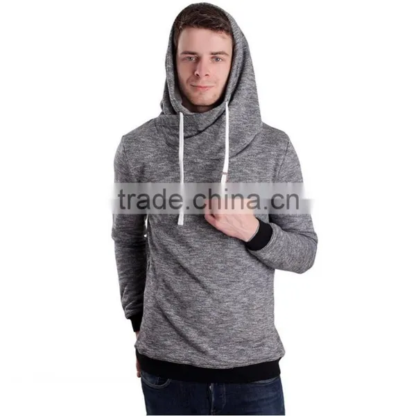 Blank Custom Hoodie High Neck Grey Hoody Korean Fashion Hoodies photo-2