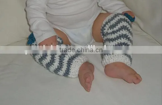 Newborn Toddlers Winter Clothes Floral Pattern Knitted Hats With Leg Warmer Outfits For Baby photo-5