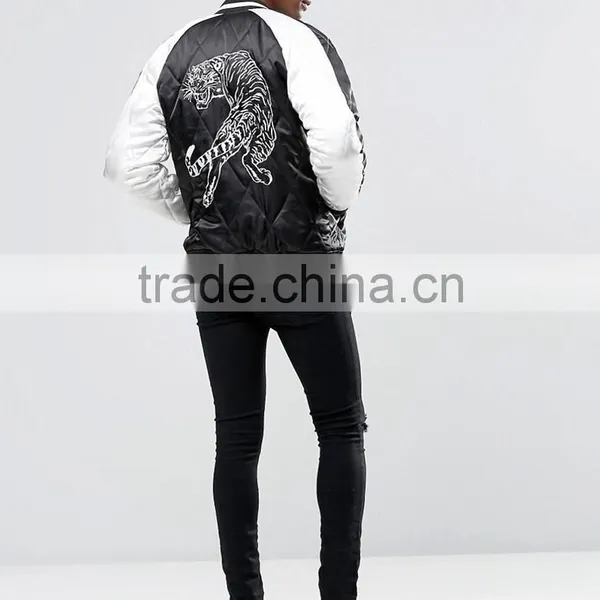 2017 Factory Directly Sale Customized Brand Colors Sizes Material Print Lion Baseball Collar Winter Man Men Jacket photo-4