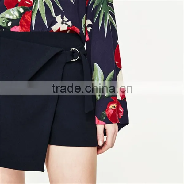 Www Six Photo Com New Design Stylish Asymmetrical Skort With Buckle photo-5