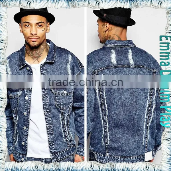 Free Shipping 2015 Fall New Design Antique Denim Long Sleeve Cowboy Man Jackets Coat photo-2