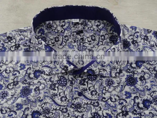 100% Cotton Material New Pattern Printing Custom Hawaiian Shirts for Men 2017 photo-3